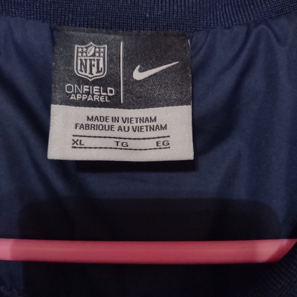 NIKE NFL Titans On The Field Windbreaker Mens Size XL Navy Zip Pockets Logo Zip - Picture 3 of 6